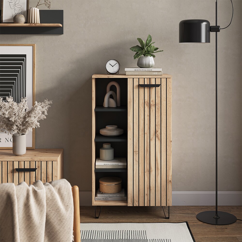 Vicco Sideboard Amber Eiche Wotan 60 x 110 cm mit 2 Türen