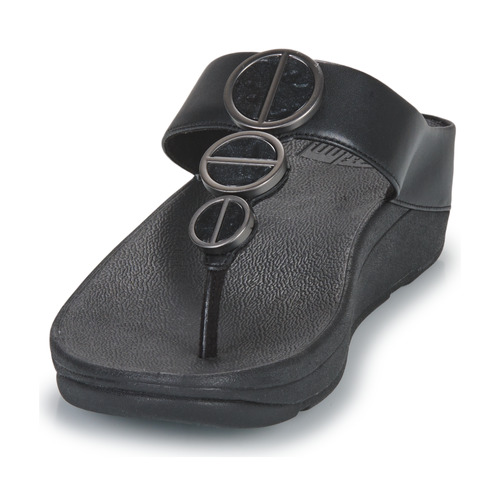 FitFlop - HALO METALLIC-TRIM TOE-POST SANDALS - Noir
