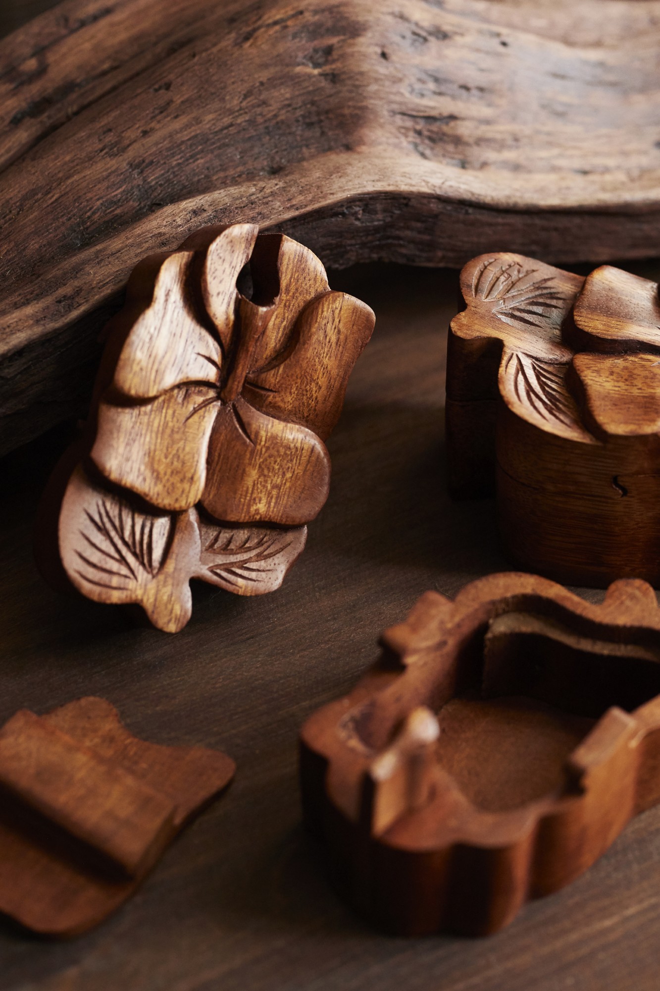 Secret Box 'Flower', natur, T 12 cm, B 8 cm, H 6 cm von fischer's lagerhaus