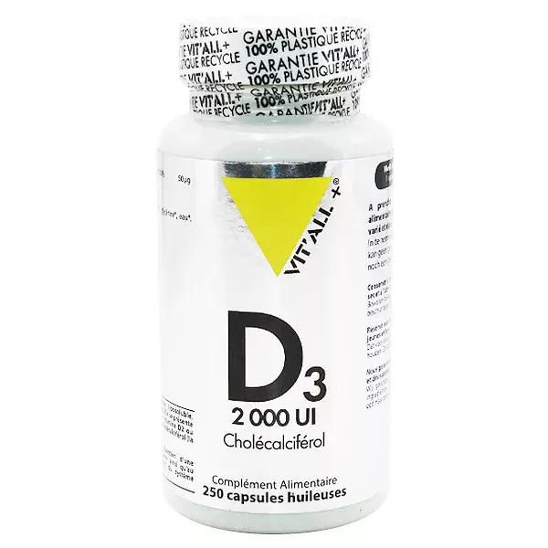 Vit'all+ Vitamina D3 2000 UI 250 cápsulas oleosas