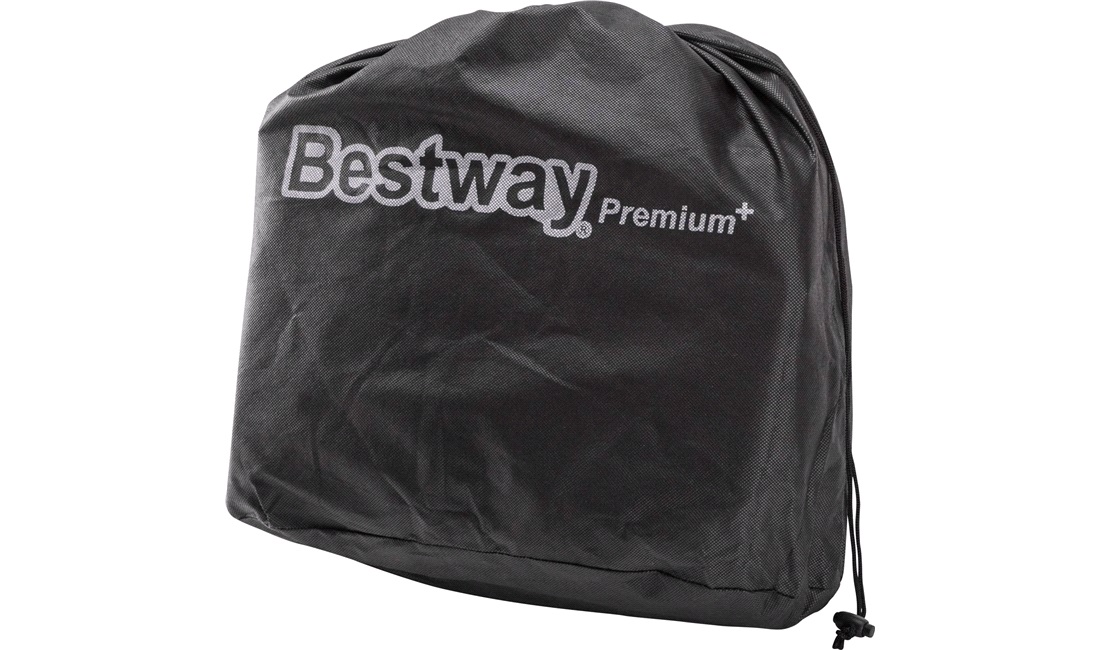 Luftmadras enkelt, blød velourtop, indb. pumpe og pude. Bestway
