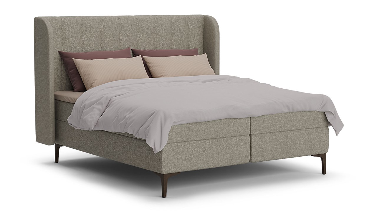 Boxspring Ivory - Soft teddy taupe