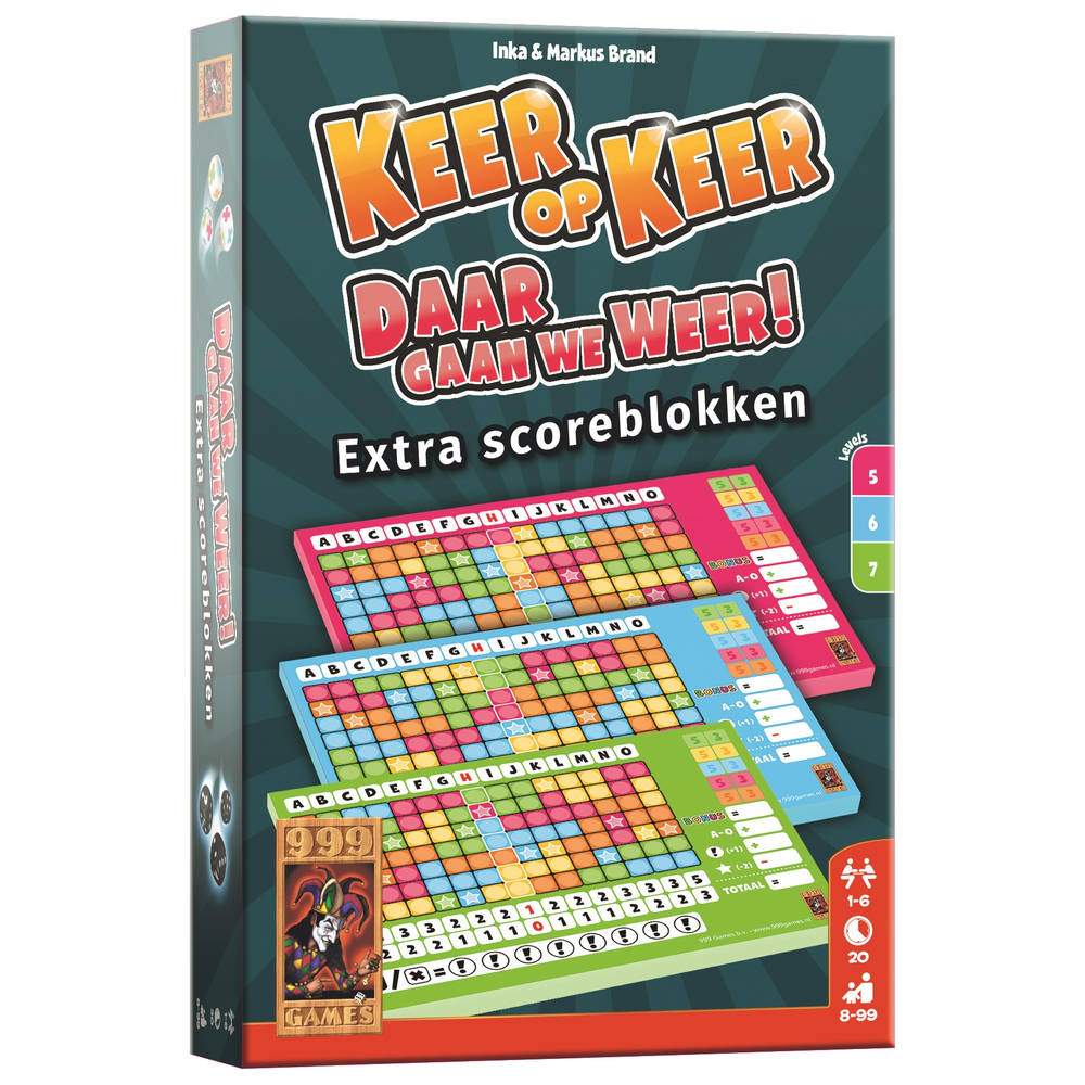Keer op keer scoreblok Daar gaan we weer
