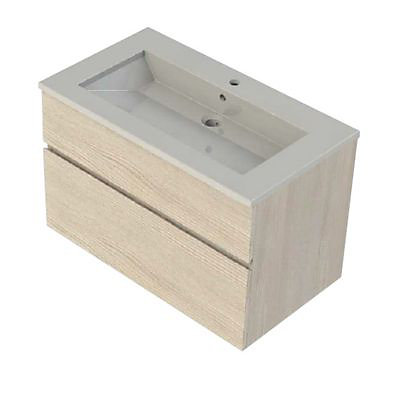 Meuble sous vasque Calao aspect chêne naturel 90 cm