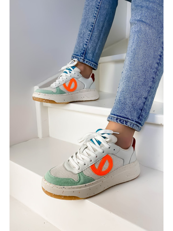 No Name - BRIDGET MID Grain White/Fluo Orange