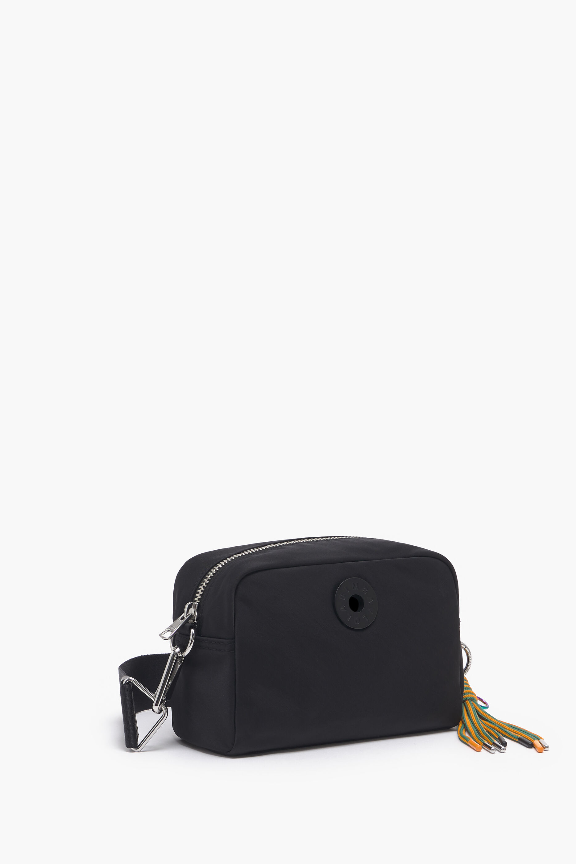 Bolsa de ombro pequena em náilon preto