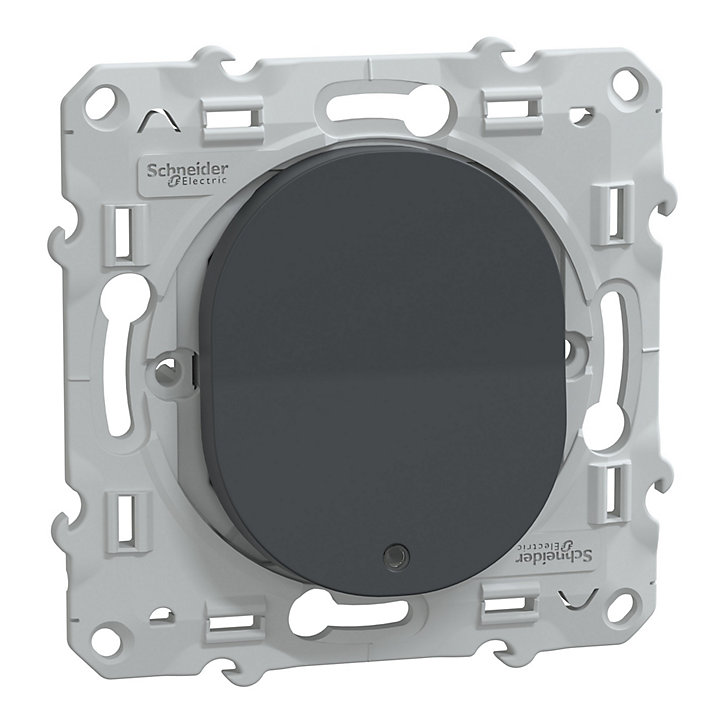 Mécanisme interrupteur va-et-vient lumineux Schneider Electric Ovalis anthracite