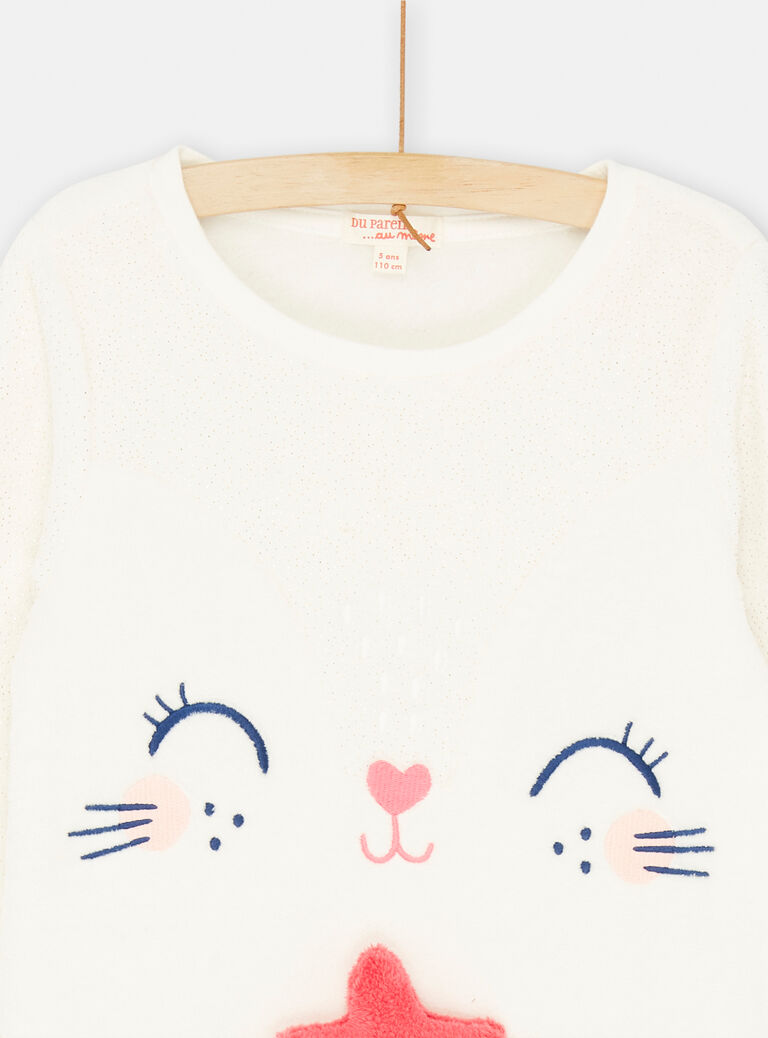 Ensemble pyjama écru à imprimé à pois