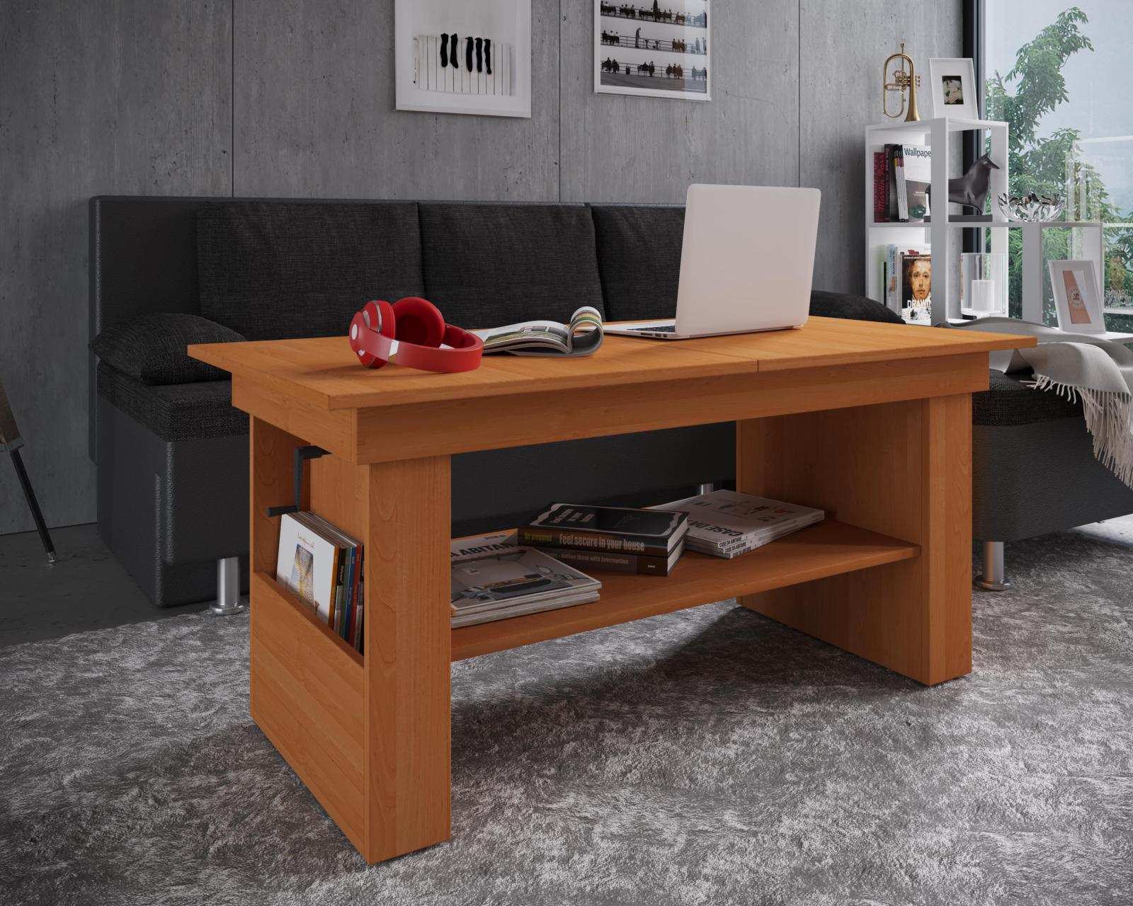 Couchtisch KOBILA - Buche - höhenverstellbar - 115 cm