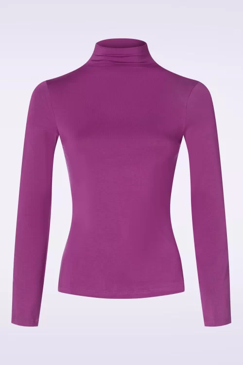 Surkana Pelle perkins bamboe top in paars