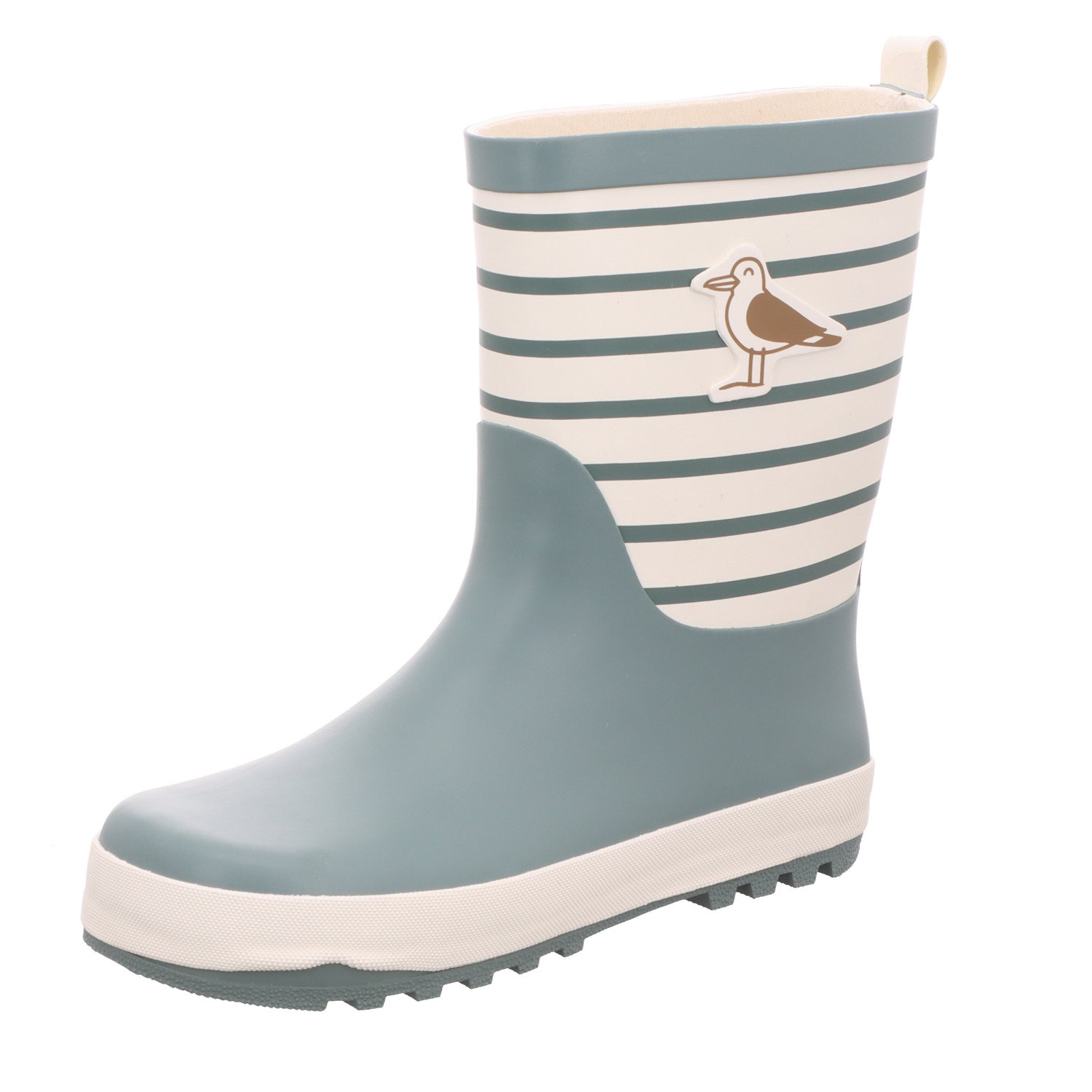 Jewels of Styler Damen-Gummistiefel Möwe Grün-Weiß-Braun
