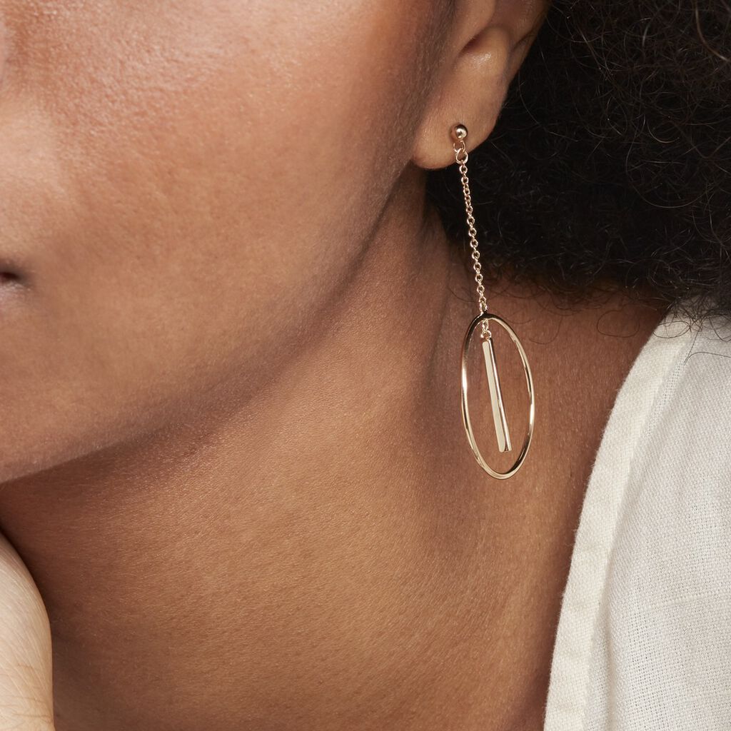 Boucles D'oreilles Pendantes Evana Plaqué Or Jaune