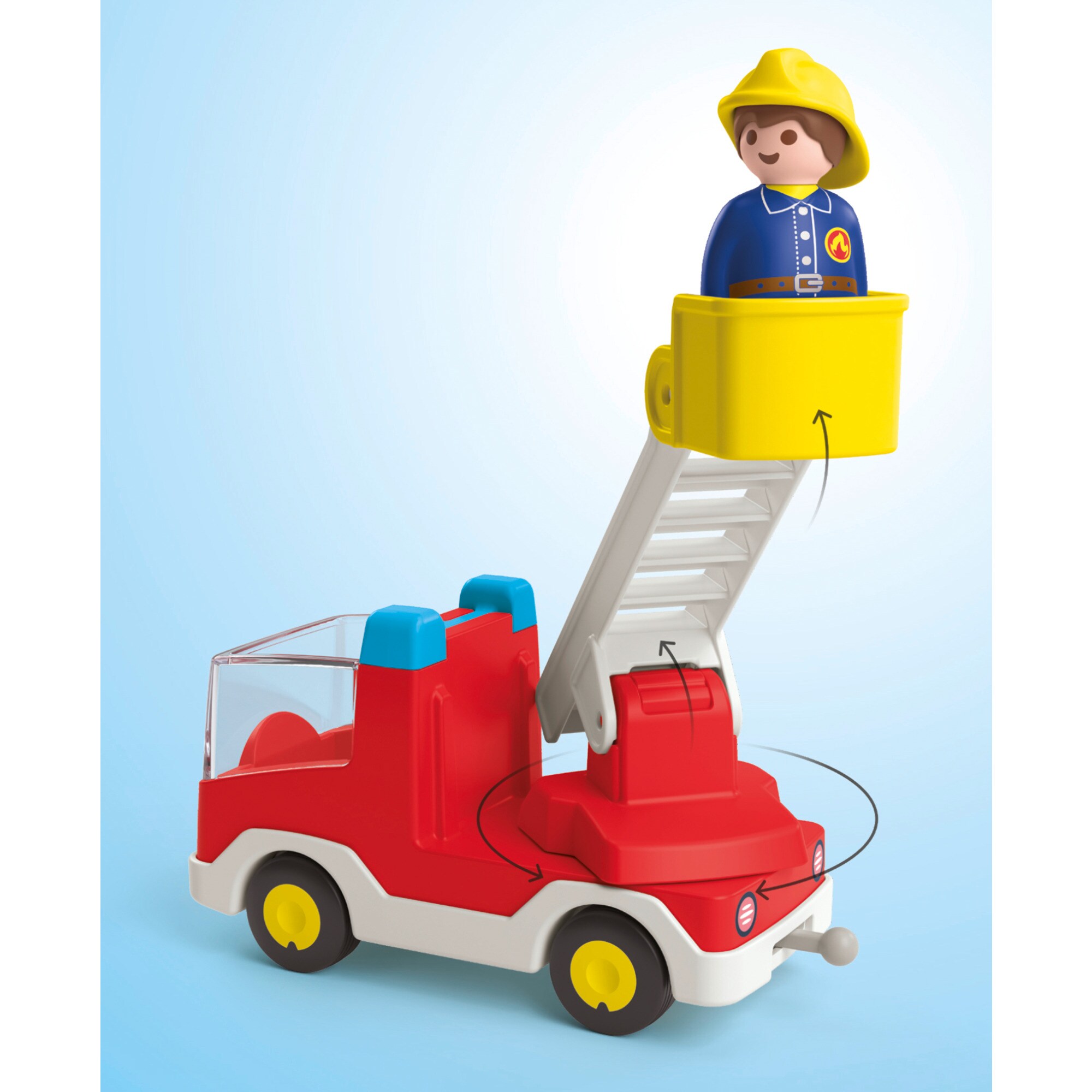 PLAYMOBIL Konstruktionsspielzeug Junior: Feuerwehrleiterfahrzeug
