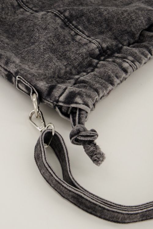 Grijze schoudertas denim