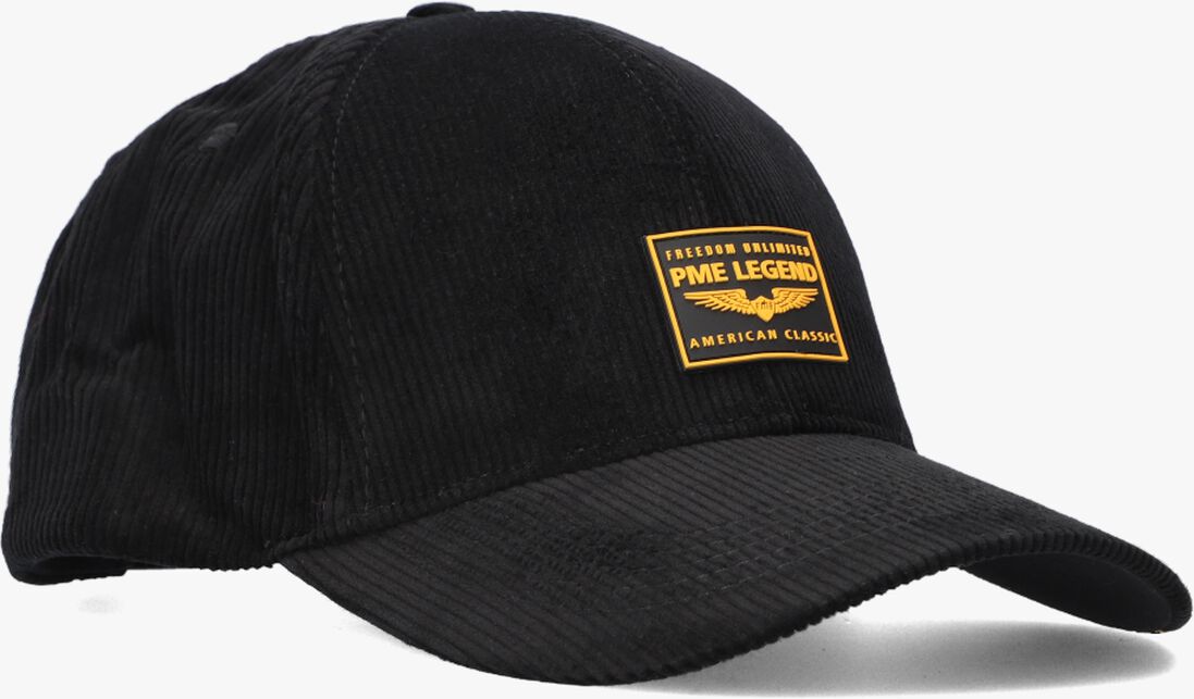 PME LEGEND zwarte pme legend pet corduroy cap with rubber badge