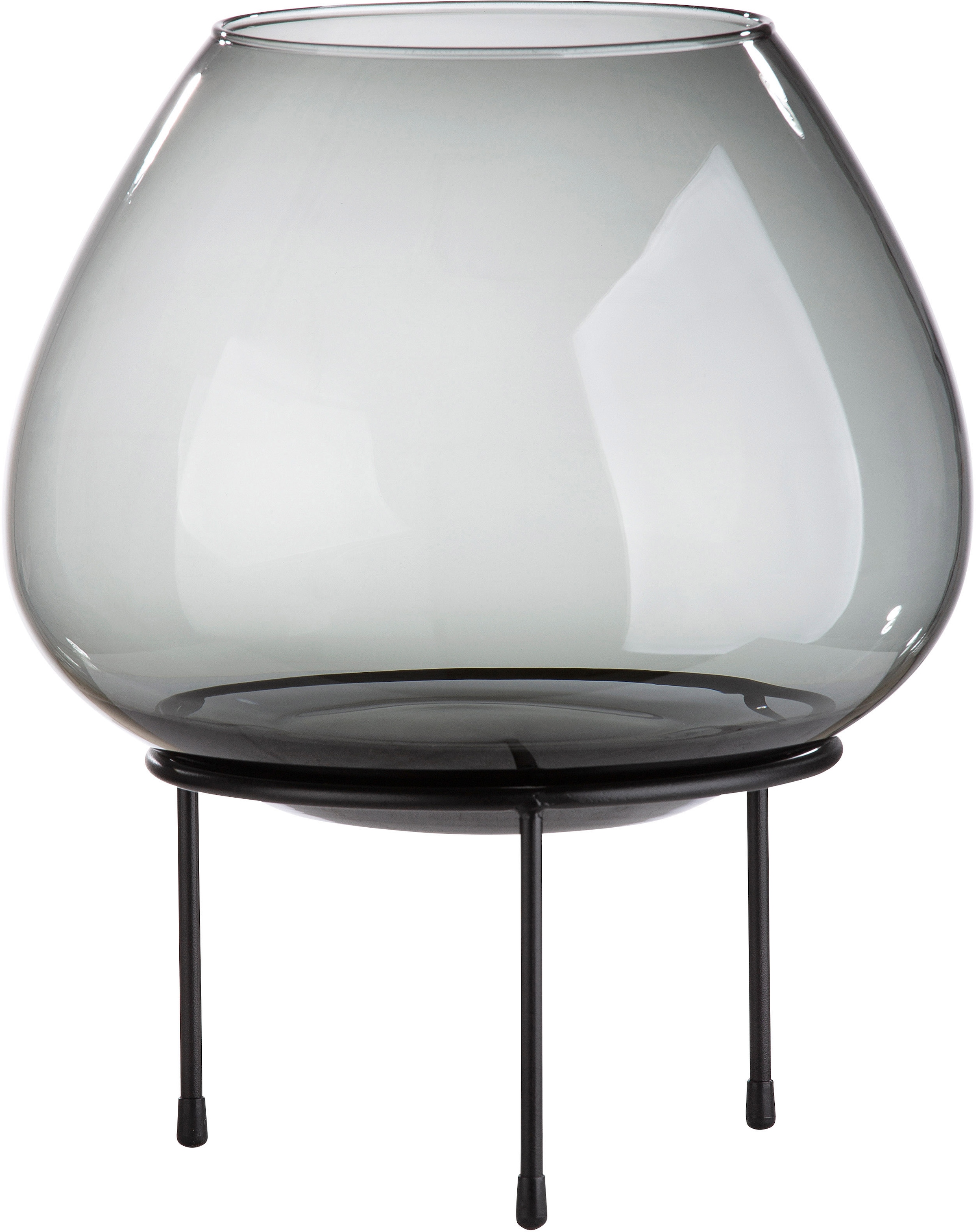 GILDE Bodenwindlicht »Vitu, Weihnachtsdeko« aus Glas mit dreibeinigem Metallständer