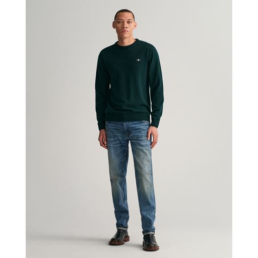 GANT Crewneck Sweater, Tartan Green, XL