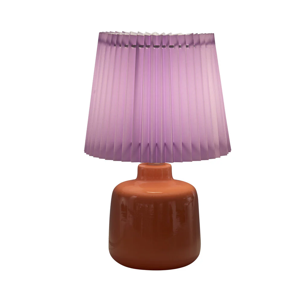 Bahne Interior  Plisse bordlampe, peach/lilla - H29,5 cm