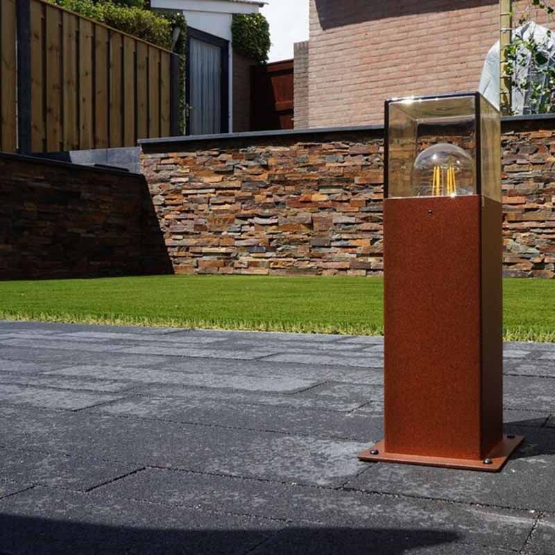 Smart staande buitenlamp roestbruin 30 cm incl. Wifi P45 - Denmark