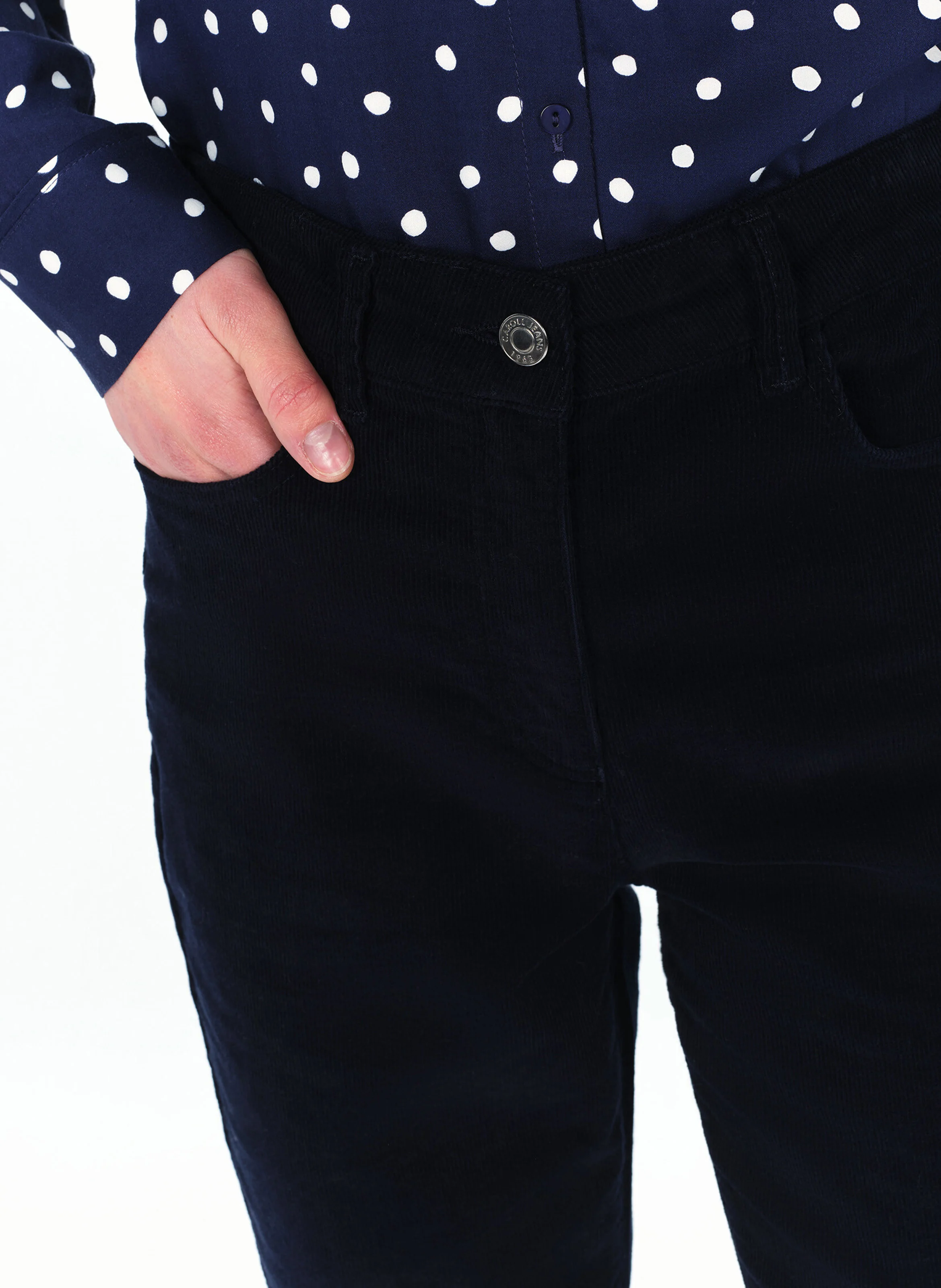 PCHICAGOV - Pantalon droit en coton mélangé | Bleu
