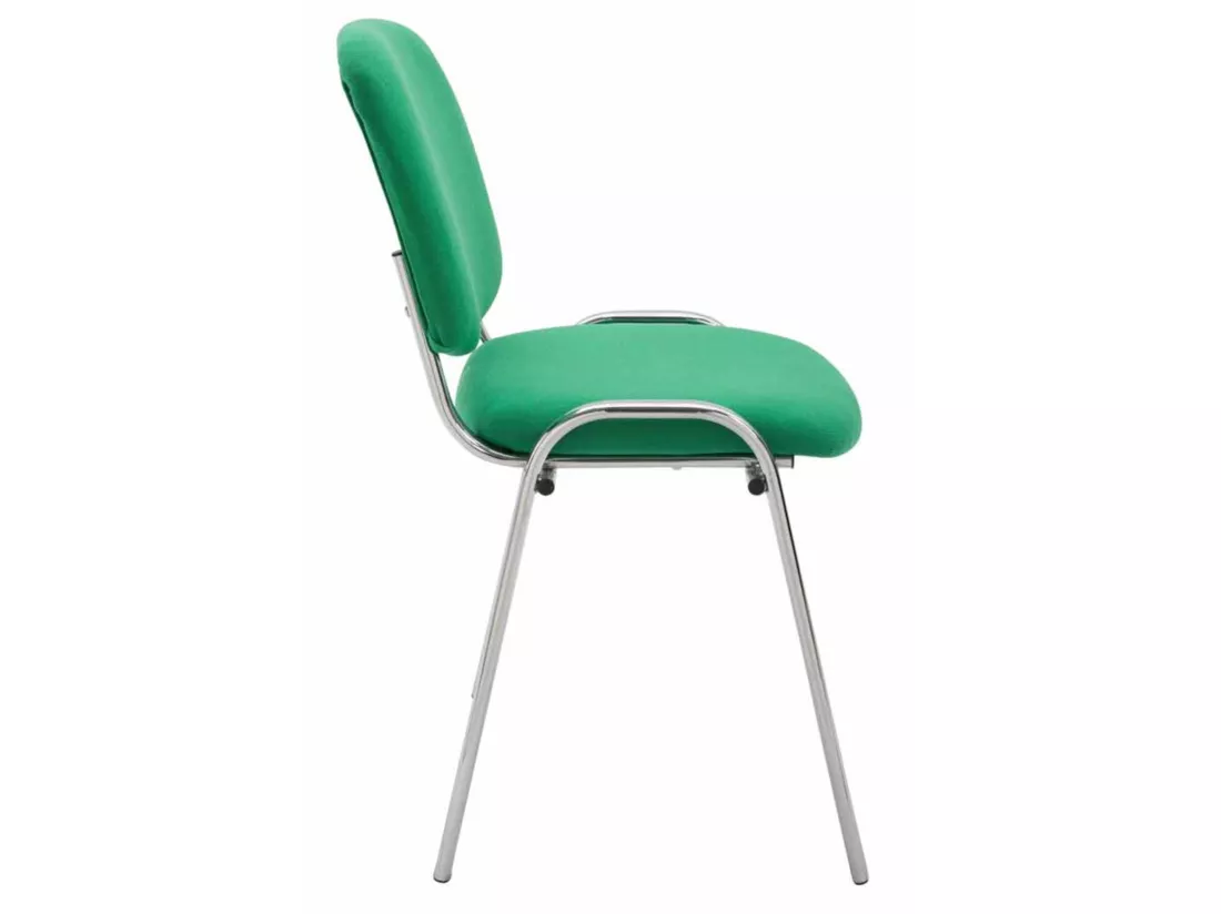 Lot de 4 Chaise de conférence - Tissu & Métal chromé - Vert - Ken