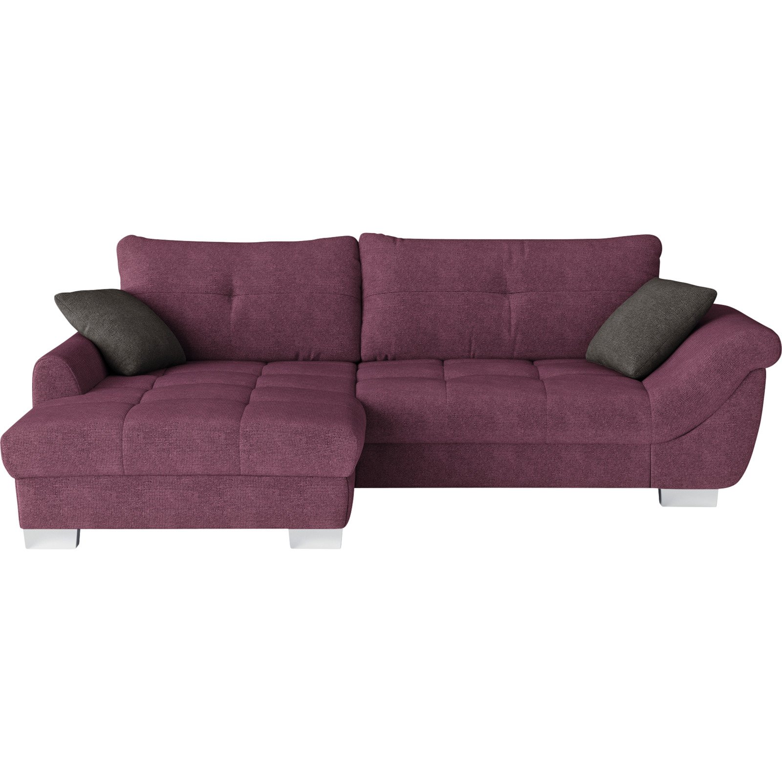 Ecksofa Carmen Stoff burgundy, Recamière links