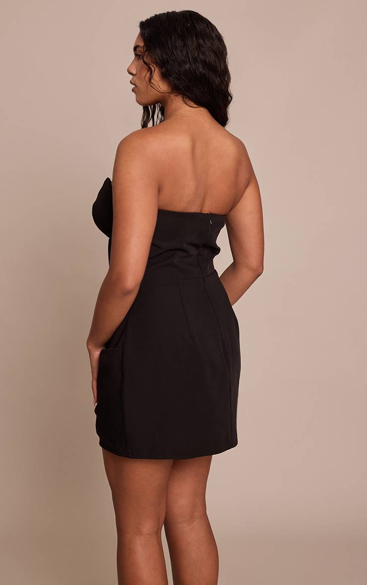 Noir Robe Mini Bandeau Corset Froncé Shape