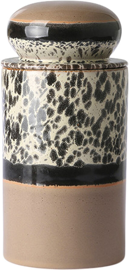 HK Living 70s ceramics storage jar tropical Black/blush