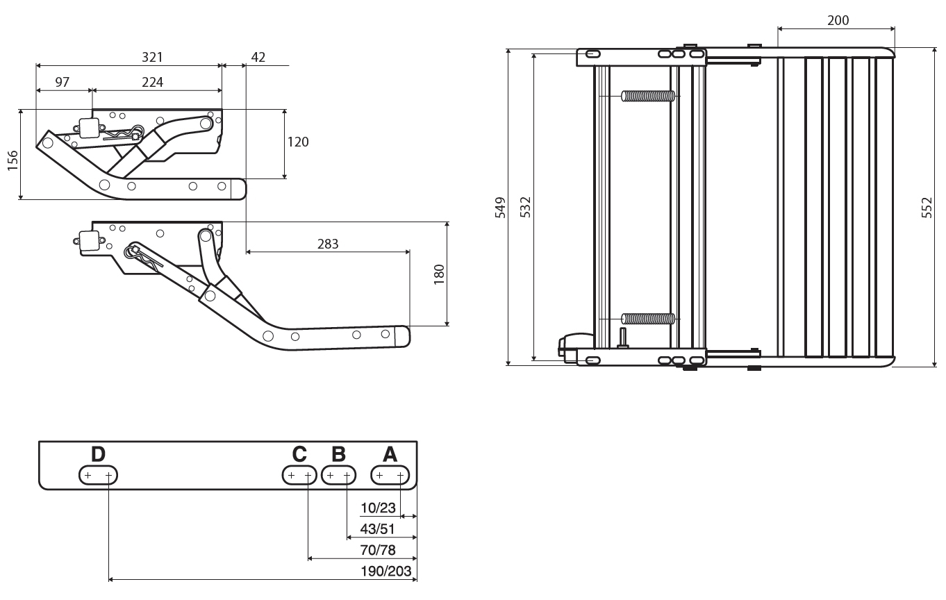 Manuelle Trittstufe Single Step V10