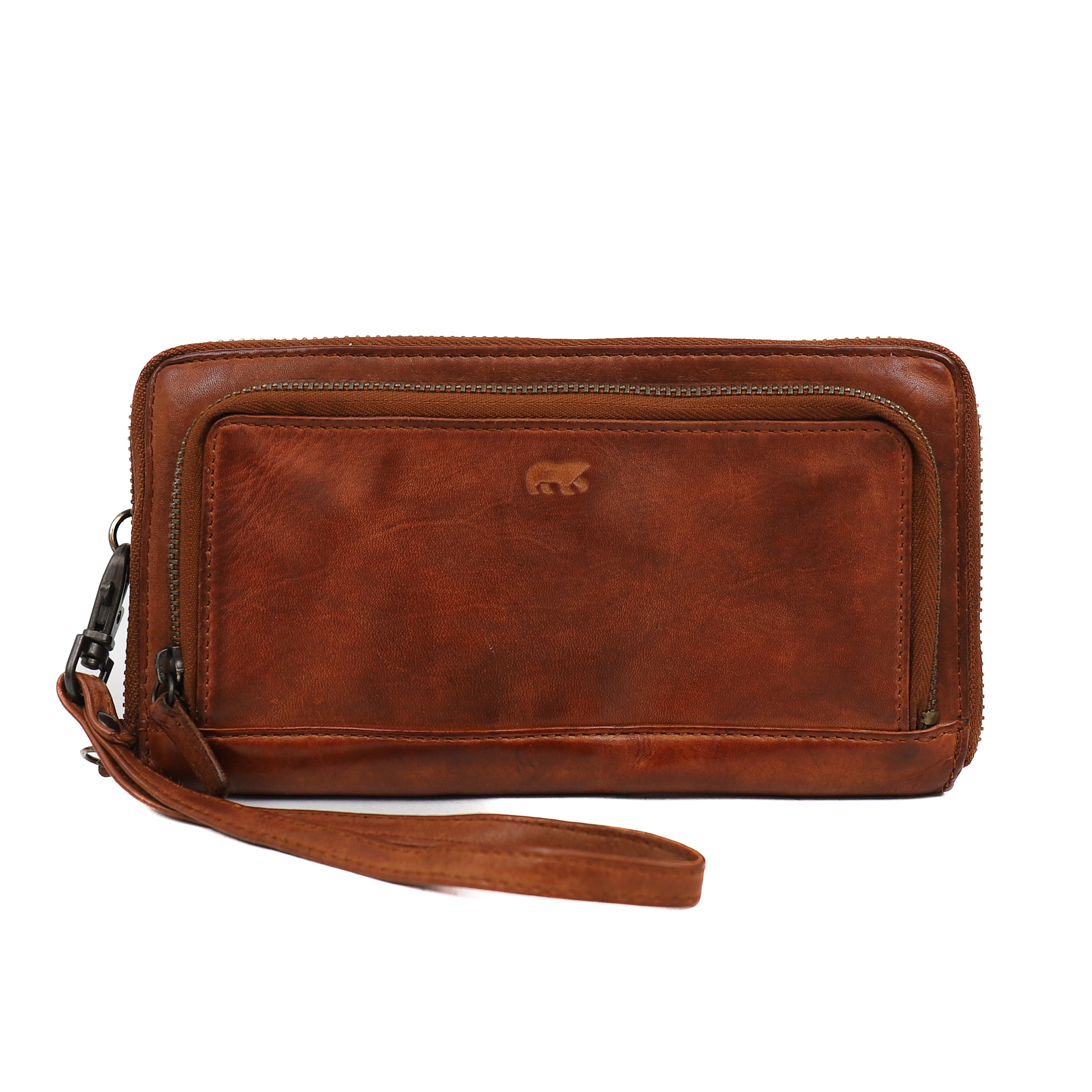 Ritsportemonnee 'Isa' cognac Cognac