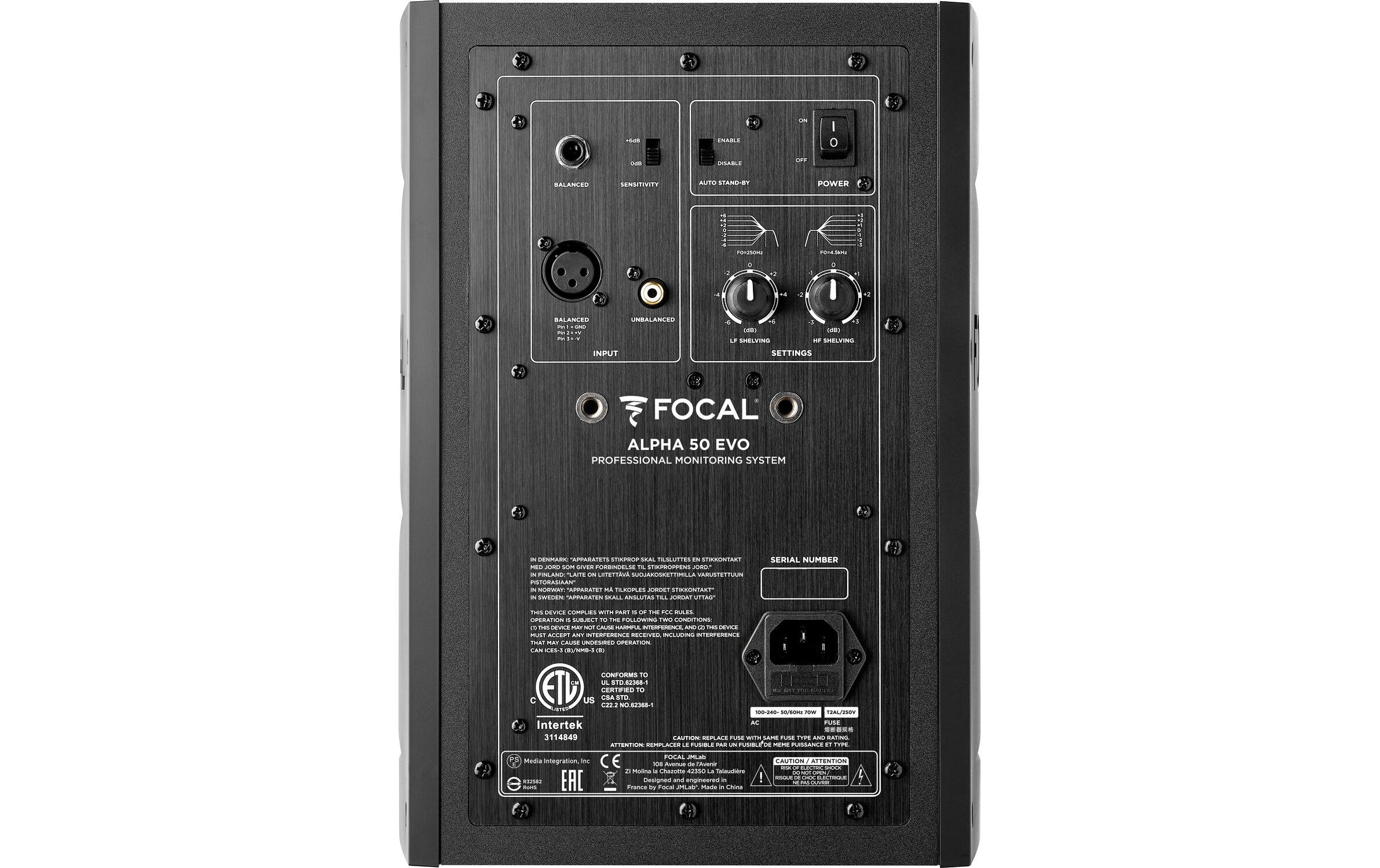 Studiomonitor Alpha 50 Evo Schwarz<br>Professioneller Proximity Control Lautsprecher