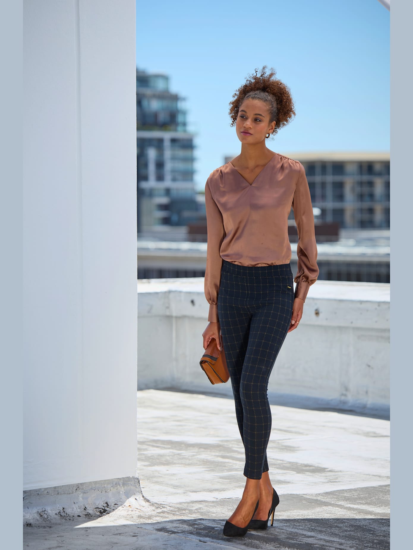 Legging caleçon avec motif à carreaux