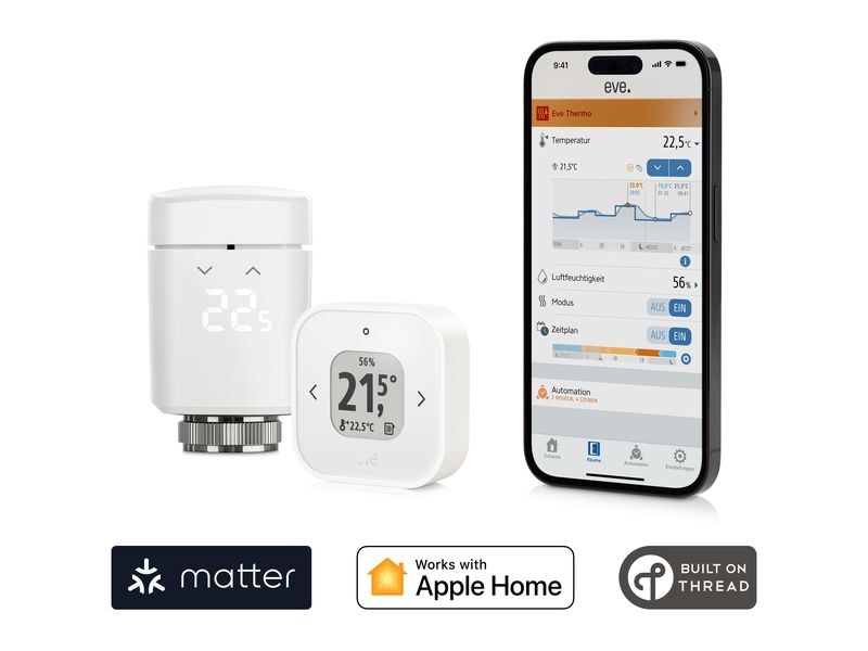 Eve Systems Thermo Raumkomfort-Set Matter Eve Thermo und Eve Thermo Control