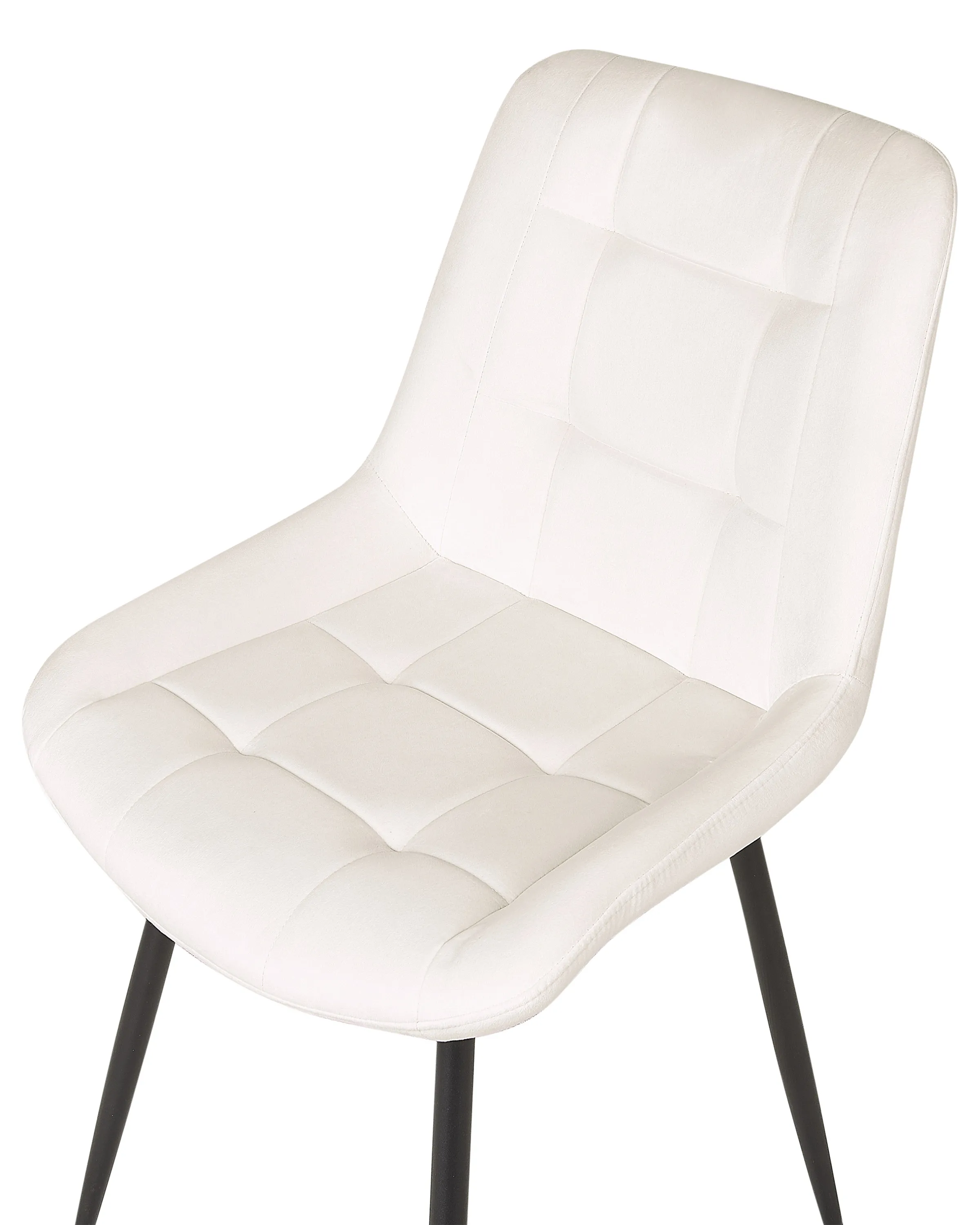 Set van 2 eetkamerstoelen MELROSE Fluweel Gebroken wit