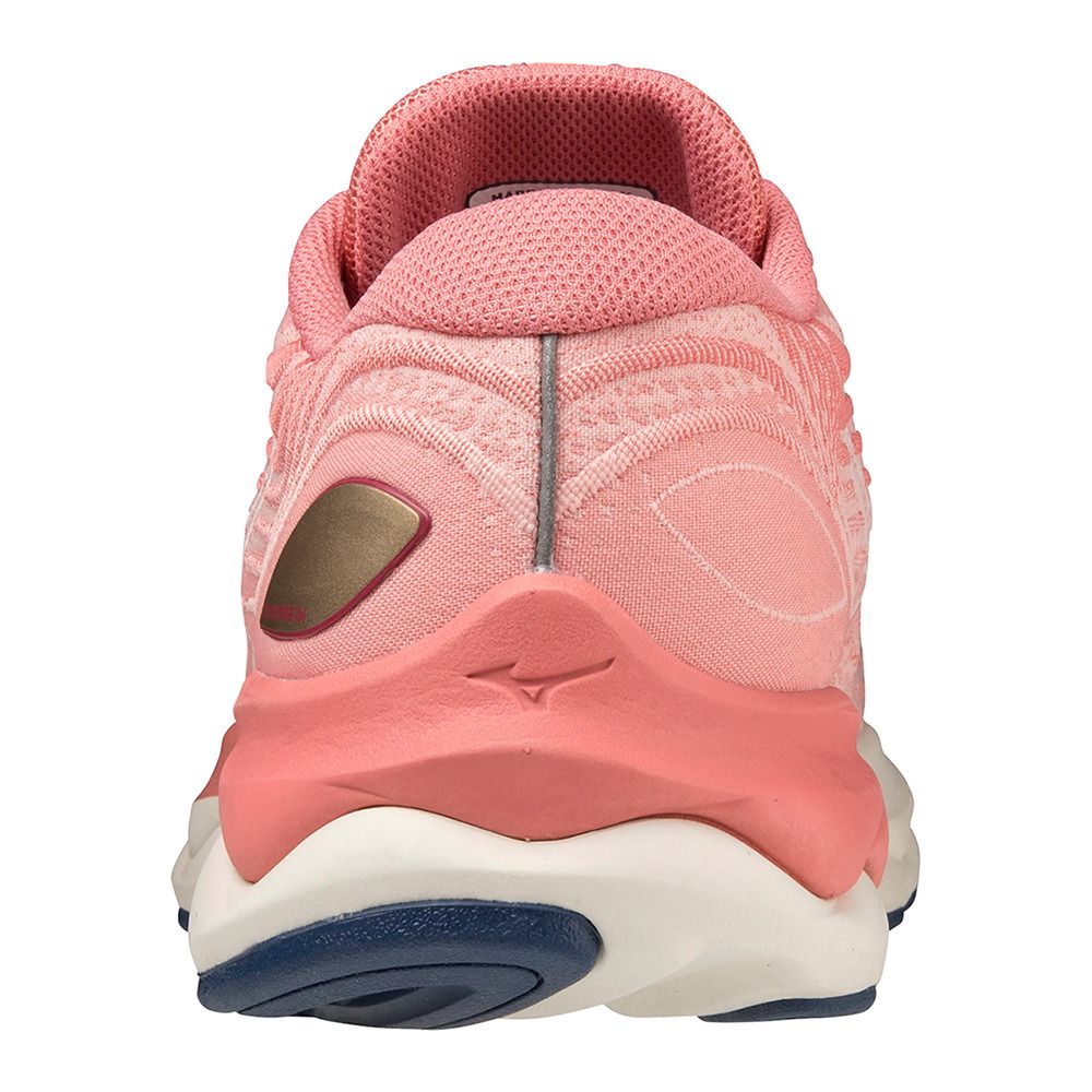 Mizuno WAVE SKY RISE 4 - Chaussures running Femme peach bud/vaporous gray/p.blossom