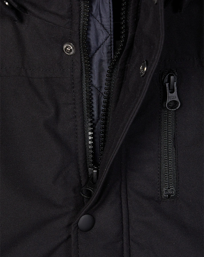 Winter-Parka NMMMIBIS mit Kunstfellbesatz in schwarz