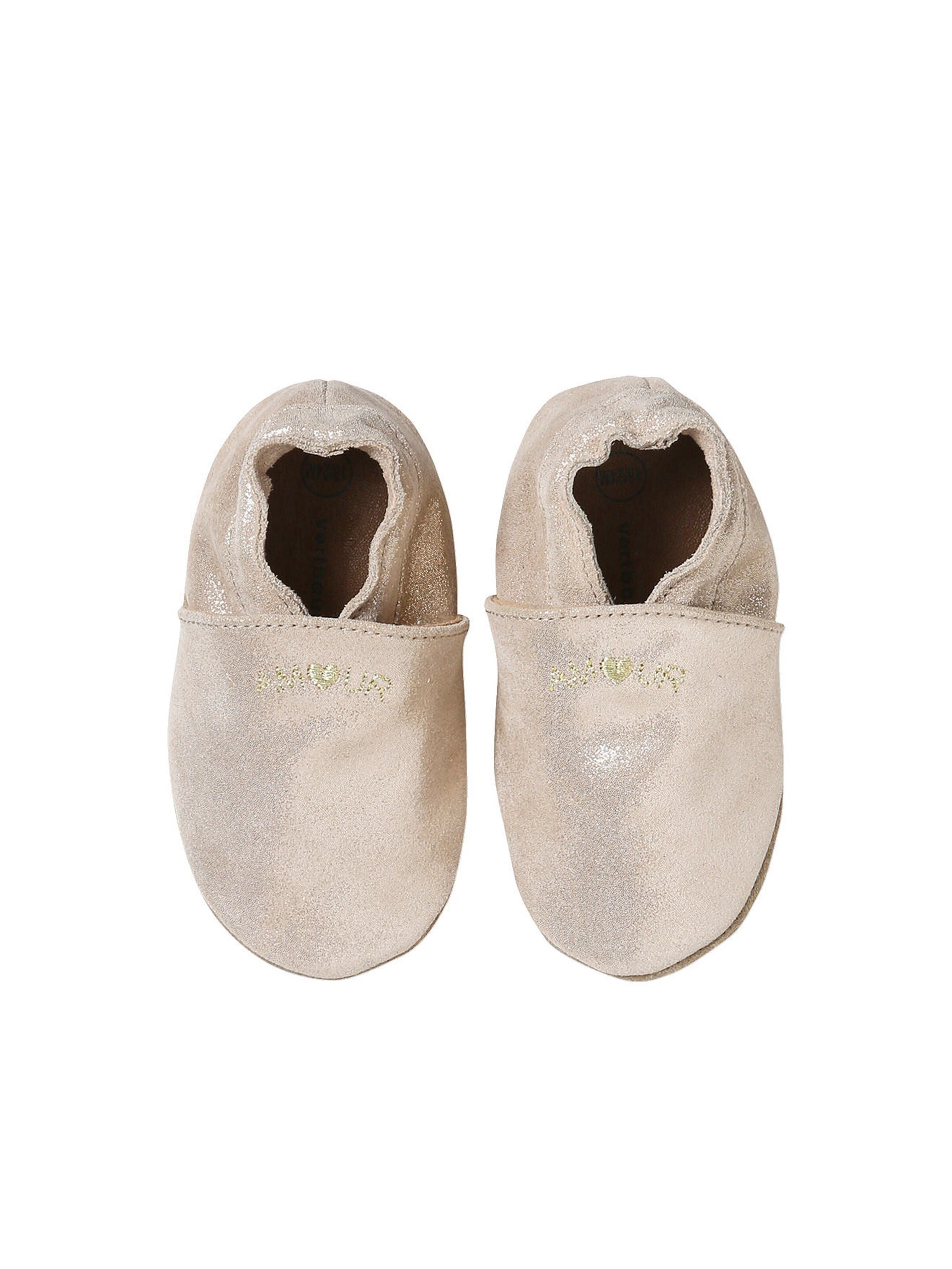 Vertbaudet Baby Hausschuh mit Gummizug gold