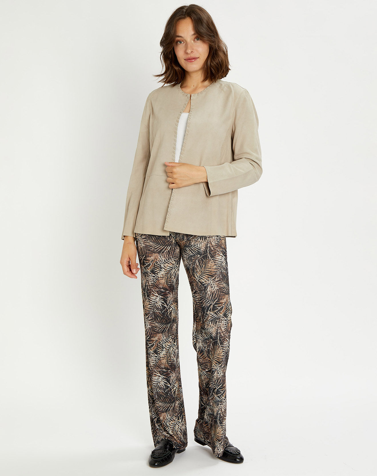 Lauren Vidal Veste en Cuir Birdy sable