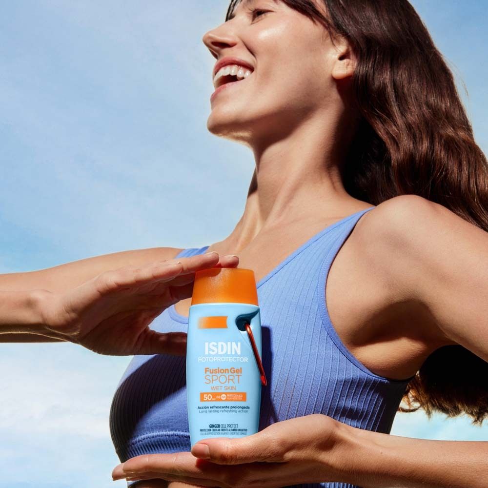 ISDIN FusionGel SPORT LSF50 extra wasserfest und schweißbeständiger Sonnenschutz mit ultraleichter Gel-Textur