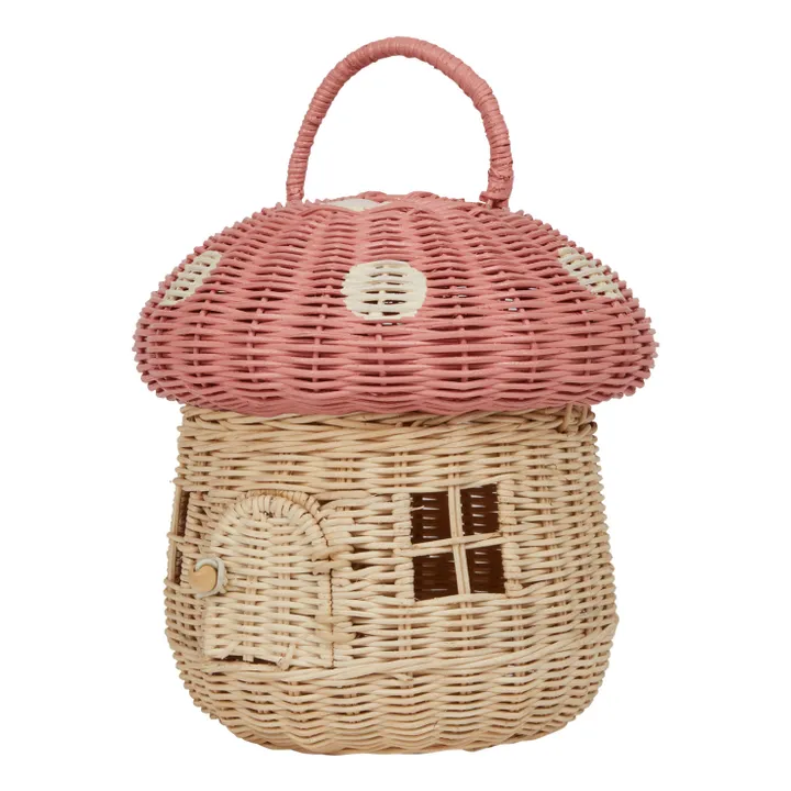 Olli Ella Panier Champignon en rotin | Rose