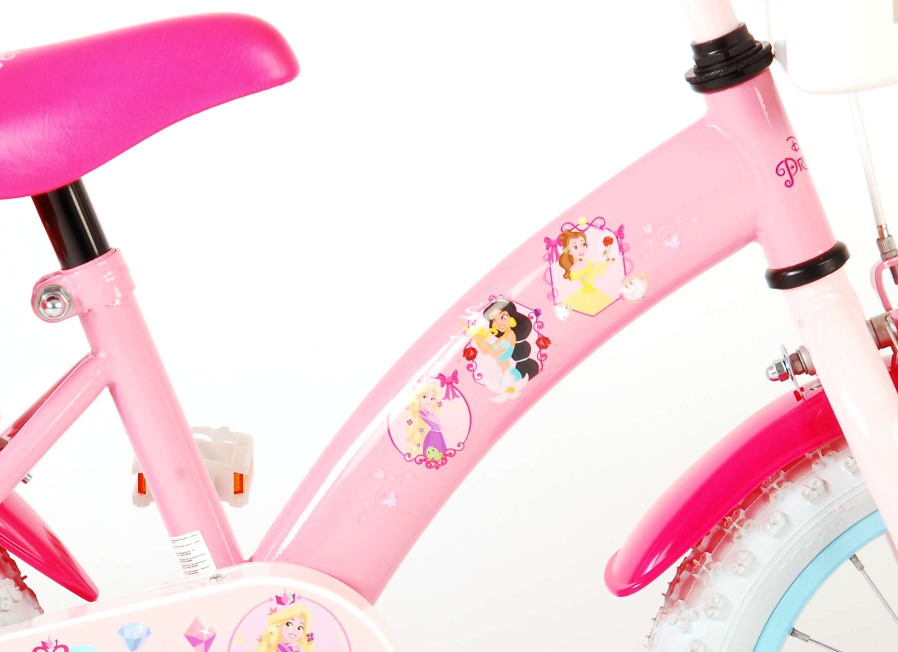 TPFSports Disney Princess Kinderfahrrad - Mädchen - 14 Zoll - Rücktritt + Handbremse - Pink