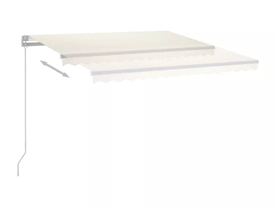 Auvent manuel rétractable avec LED 450x300 cm Crème