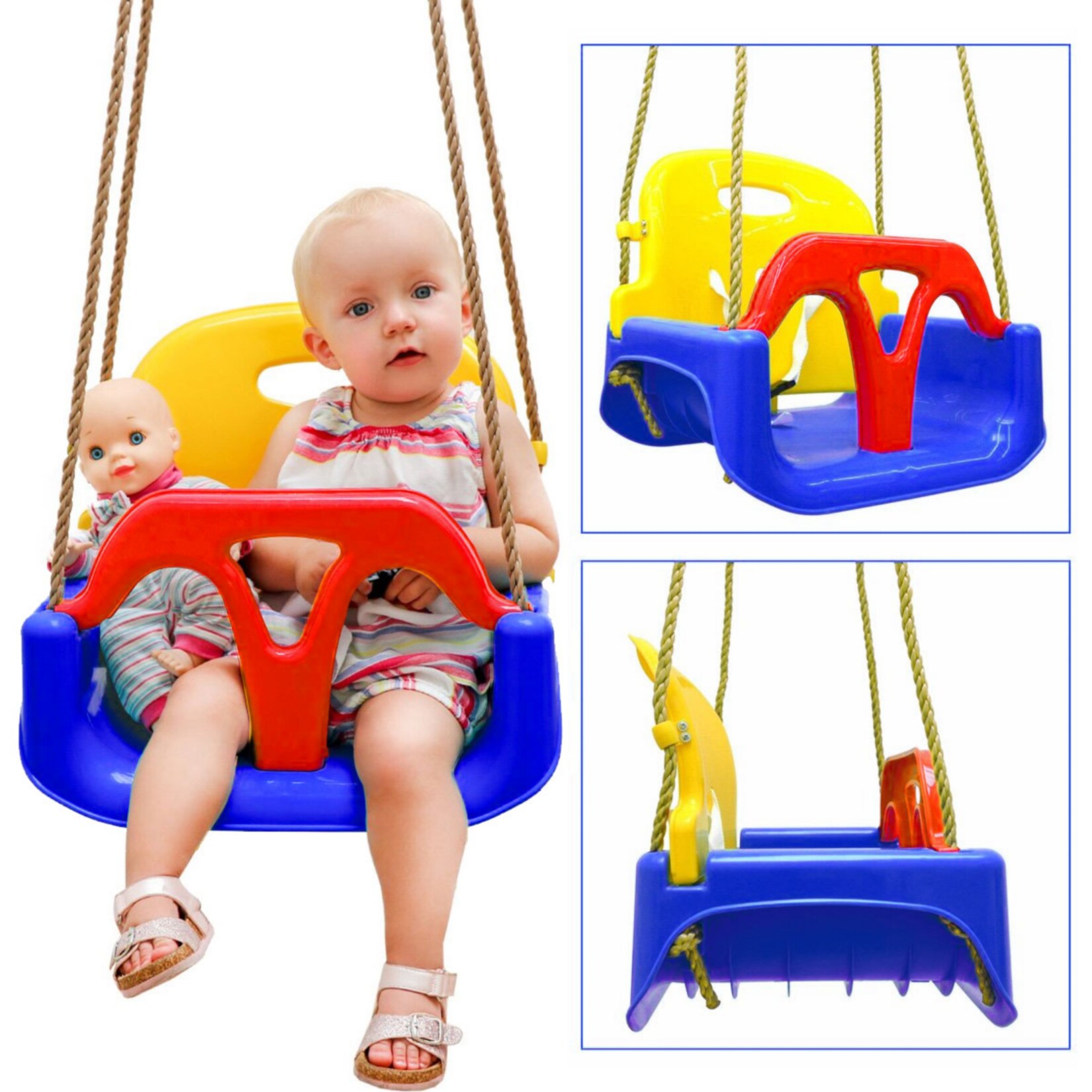 3-in-1 Kinderschaukel Baby Garten Schaukel 40x43x33cm Indoor Outdoor