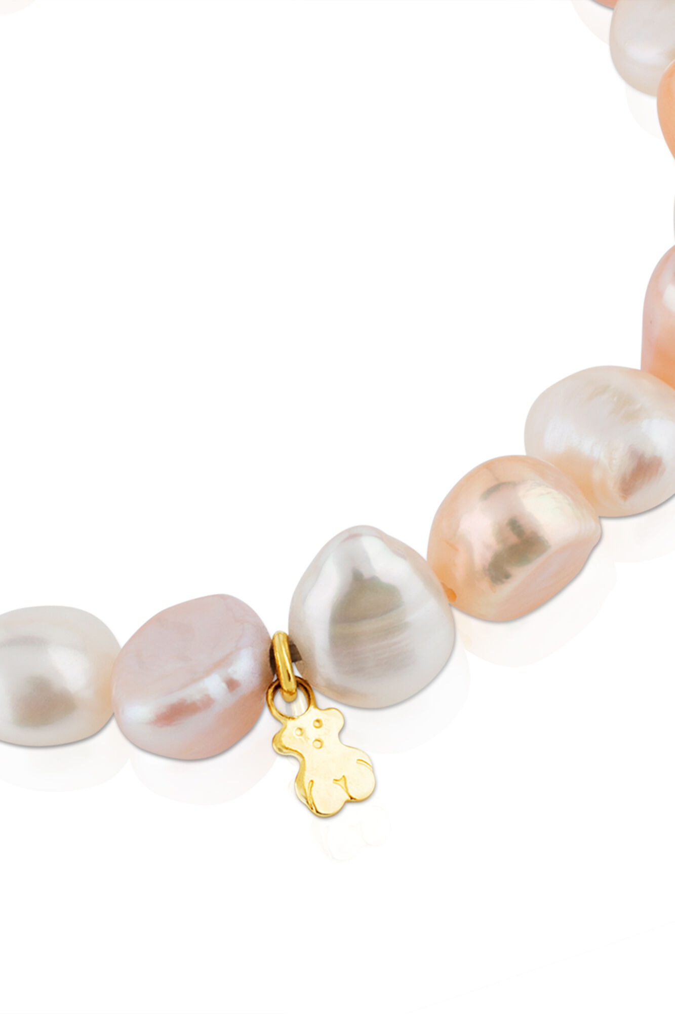 Pulseira de Pérolas Barrocas Douradas e Pérolas Cultivadas - Amarela