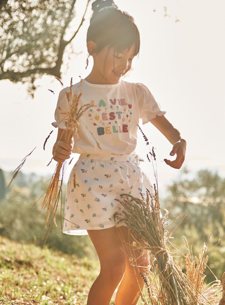 T-shirt écru à manches courtes