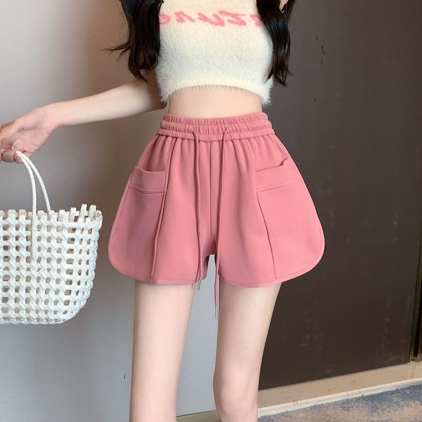 Girls Supply - Effen shorts met hoge taille en trekkoord