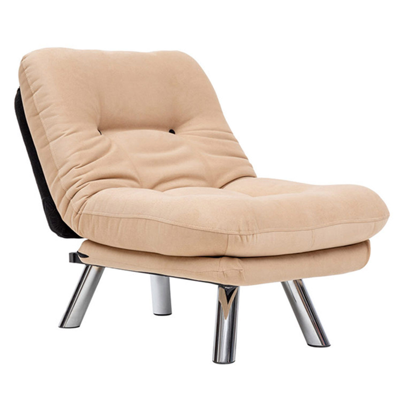 Homitis Fauteuil convertible pouf Misa crème - 120x68x26 cm