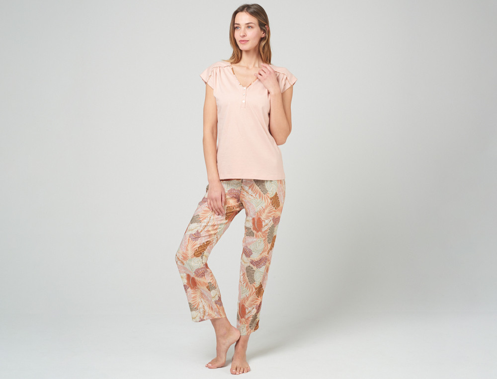 Pyjama court femme-Paradis tropical
