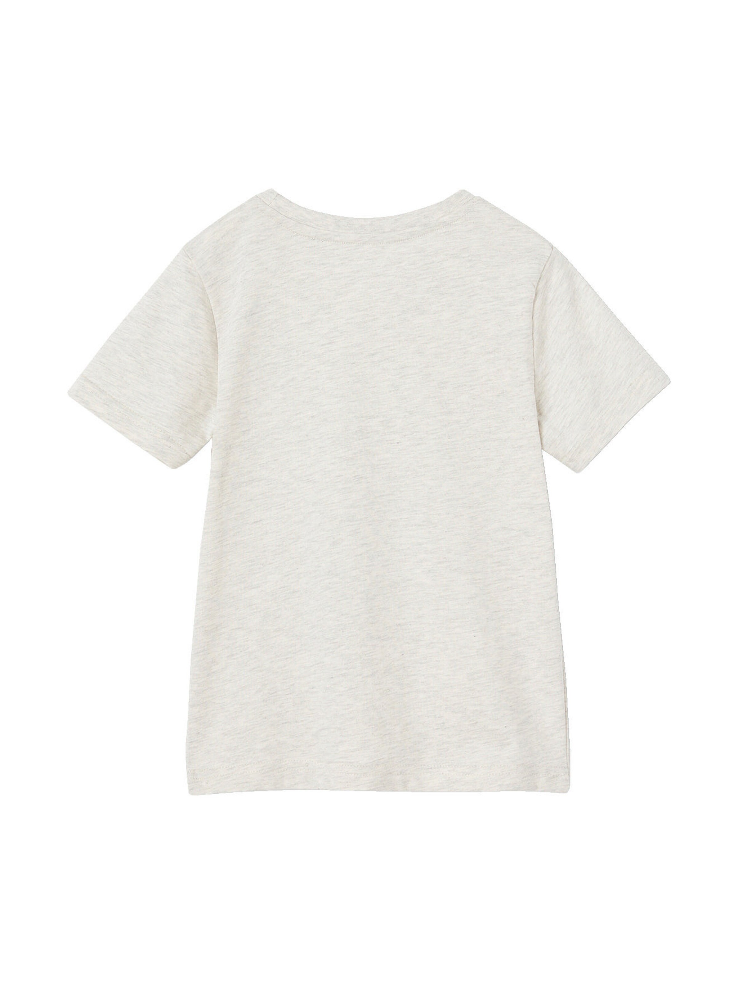 Vertbaudet Jungen T-Shirt BASIC mit Print vorn weiß meliert