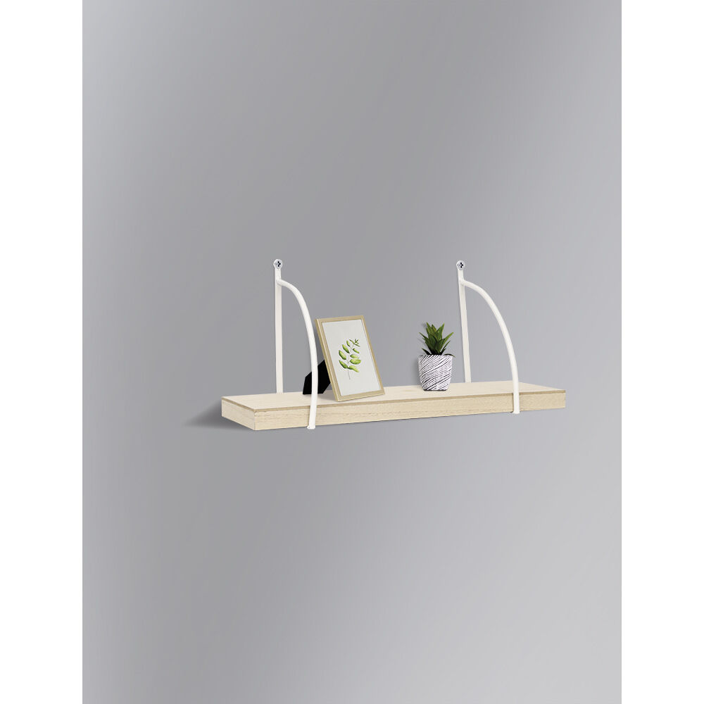 Étagère murale naturel et blanc 52,5x17xH23,7 cm - Ronny